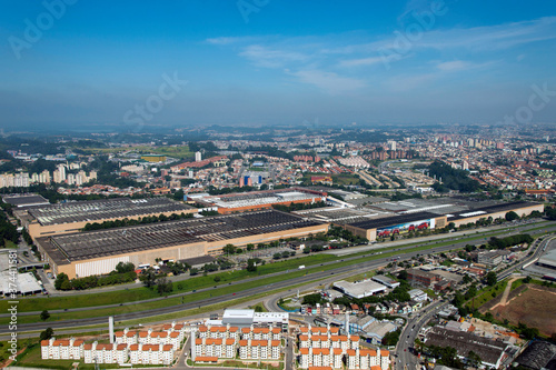 Vista aérea da fábrica da Volkswagem