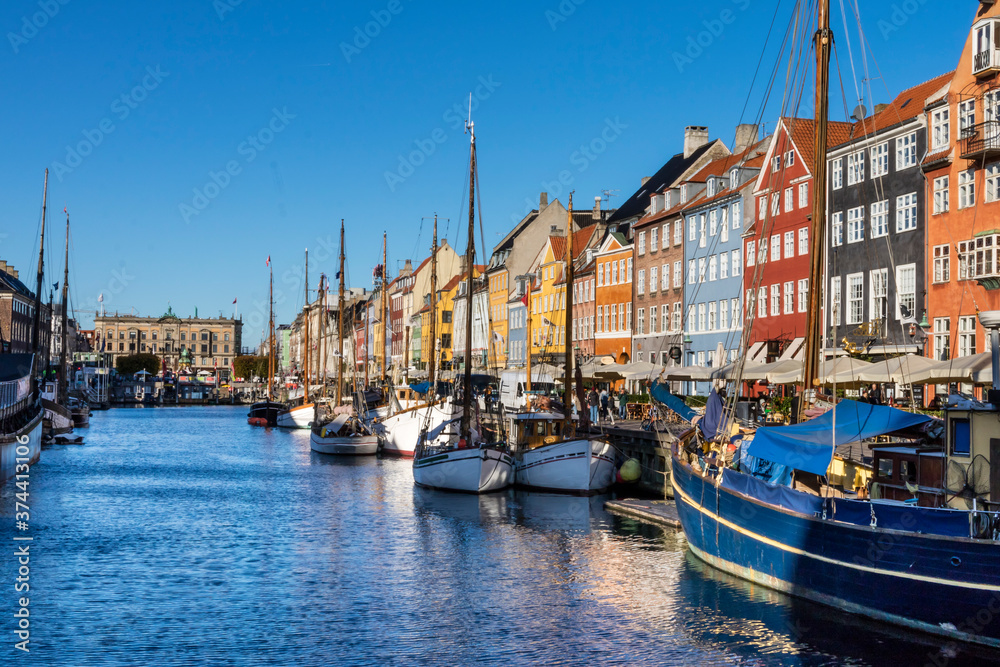 Nyhavn water front canal and touristic street