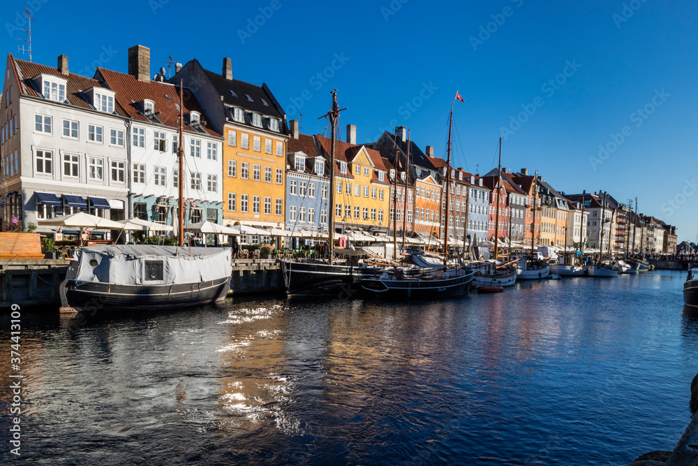Nyhavn water front canal and touristic street