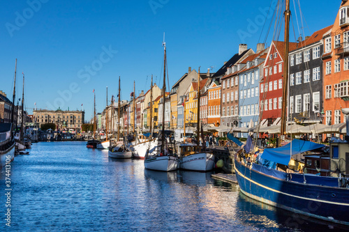 Nyhavn water front canal and touristic street