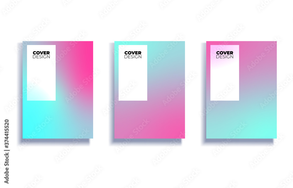 Set of covers design templates with vibrant gradient background. Trendy modern design. Applicable for placards, banners, flyers, presentations, covers and reports. Vector illustration. Eps10 Set of covers design templates with vibrant gradient background. Trendy modern design. Applicable for placards, banners, flyers, presentations, covers and reports. Vector illustration. Eps10