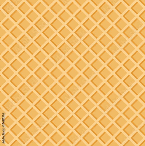 Crisp waffles summer pattern seamless texture. EPS 10 vector Illustration.