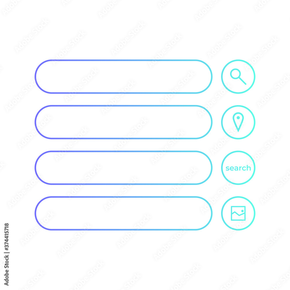 Set of search flat design icons for graphic user interface on websites, applications, infographic. Eps10 vector illustration. Set of search flat design icons for graphic user interface on websites, applications, infographic. Eps10 vector illustration.