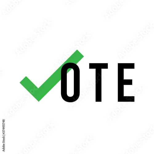 Vote Check Mark Ballot Vector Text Typography Message Background Banner