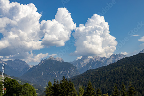 View of the Dolomites near Auronzo di Cadore, Veneto, Italy