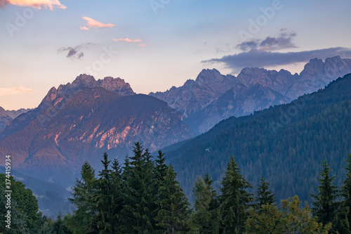 Sunset in the Dolomites at Candide, Veneto, Italy