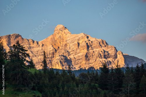 View of the Cier Peaks near Colfosco in Italy