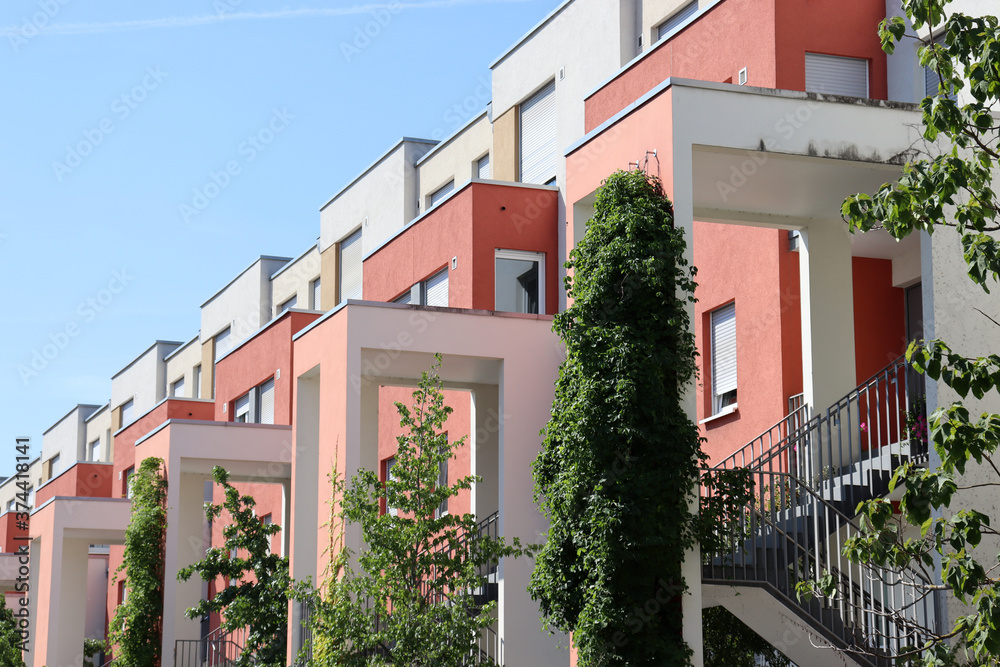 Siedlung, Häuser, Moderner Wohnungsbau, Heidelberg, Deutschland