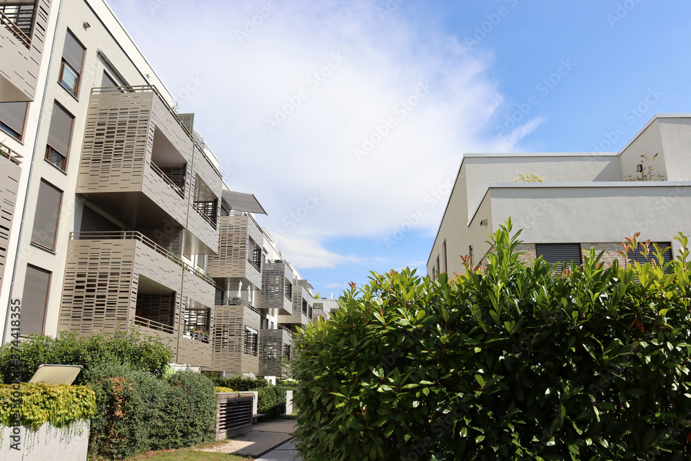 Häuser, Siedlung, Moderner Wohnungsbau, Bahnstadt Heidelberg, Deutschland