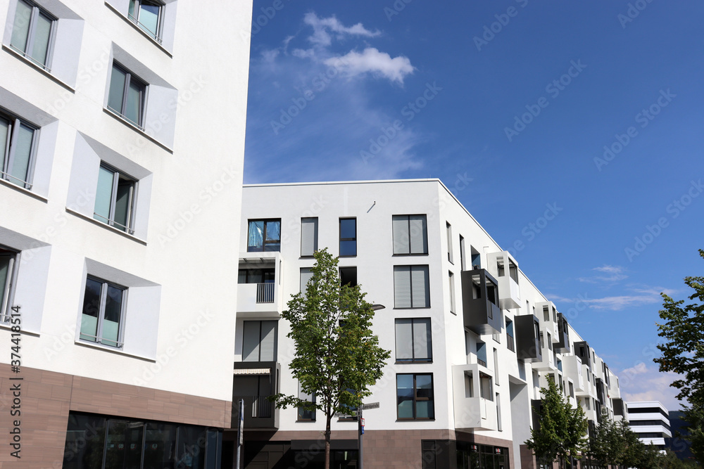 Häuser, Siedlung, Moderner Wohnungsbau, Bahnstadt Heidelberg, Deutschland Häuser, Siedlung, Moderner Wohnungsbau, Bahnstadt Heidelberg, Deutschland