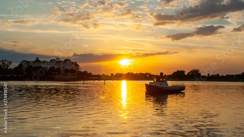 sunset over water