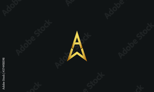 Free Download A, W, WA, AW Letter with Star Logo Template vector icon illustration design. Modern Star logo in elegant style with Black Background. - GFXLoad
