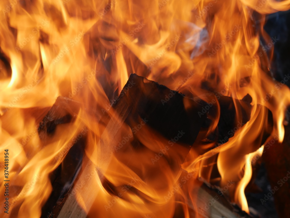 fire in the fireplace