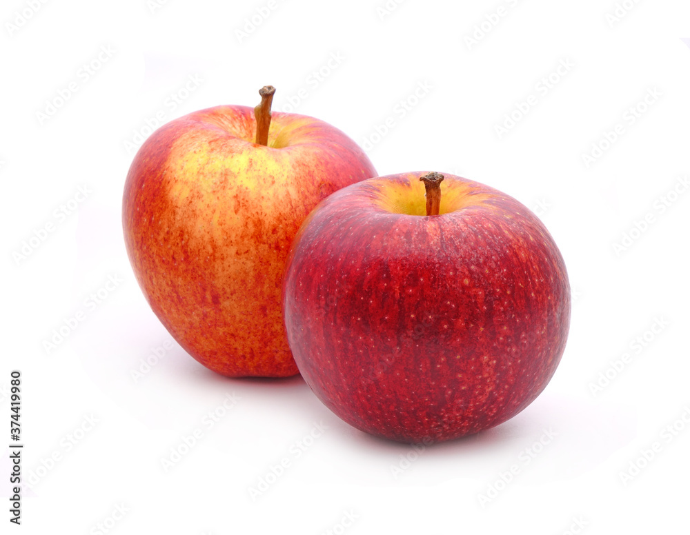 Organic Gala Apples isolated on white background Organic Gala Apples isolated on white background