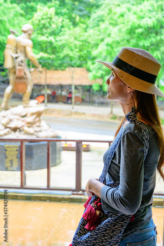 Asian Woman Tourist at National Park photo