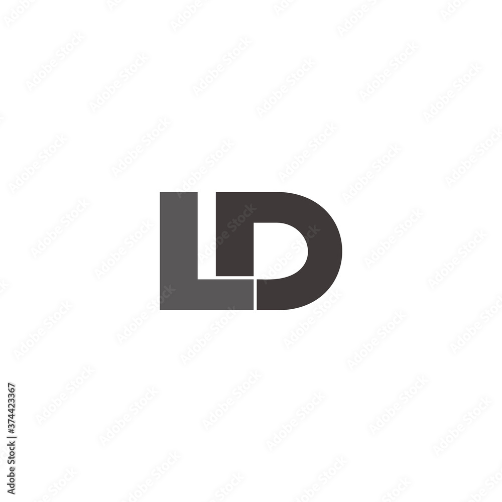 letter ld simple geometric linked logo vector