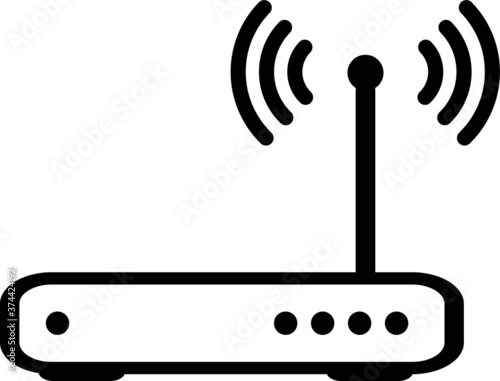 WiFi Router with signal icon, vector graphic, Router Icon In Trendy Design Vector Eps 10