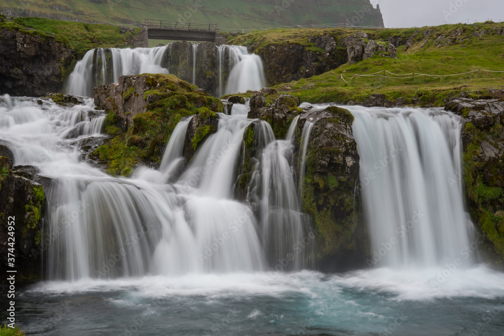 Kirkjufellsfoss waterfall in Snaefellsnes peninsula in Iceland