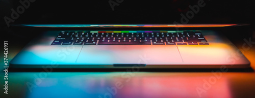 Keyboard when the lid is half closed.