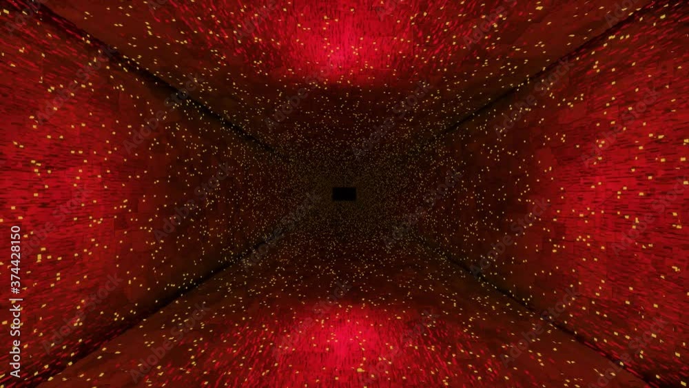 HD video abstract energy tunnel looping with cinematic red lighting and textured surface. seamless loop flying into spaceship tunnel, sci-fi spaceship. Futuristic technology 3D render VJ.