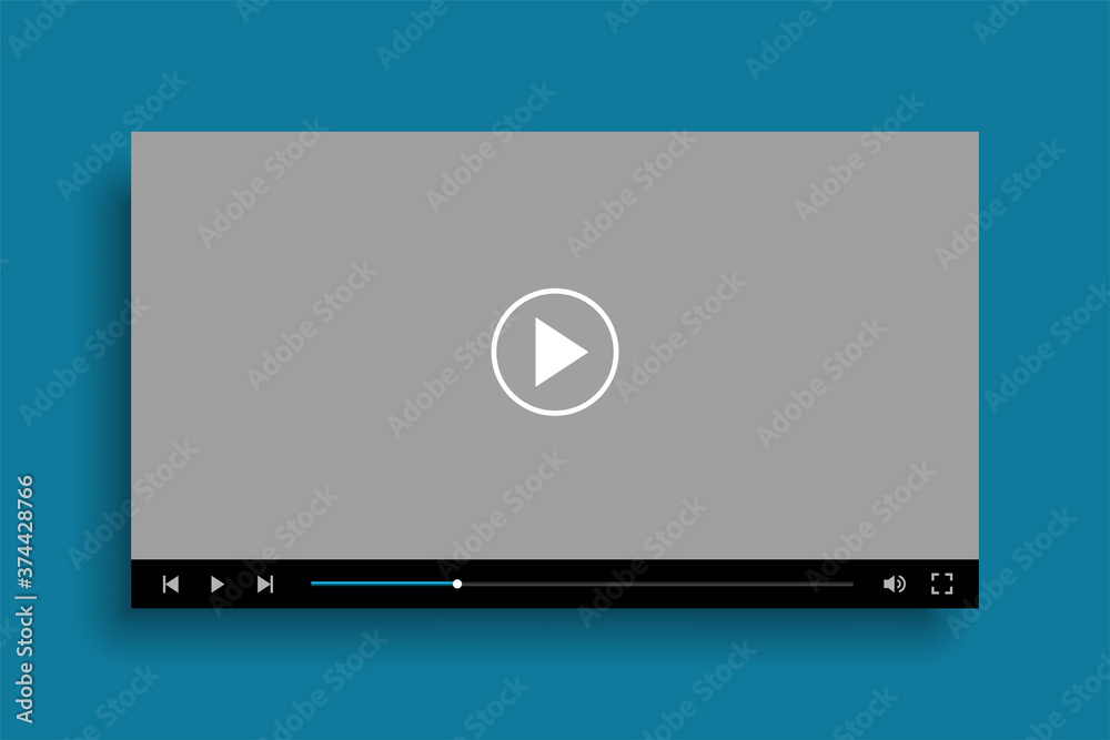 social media modern video player mockup template design
