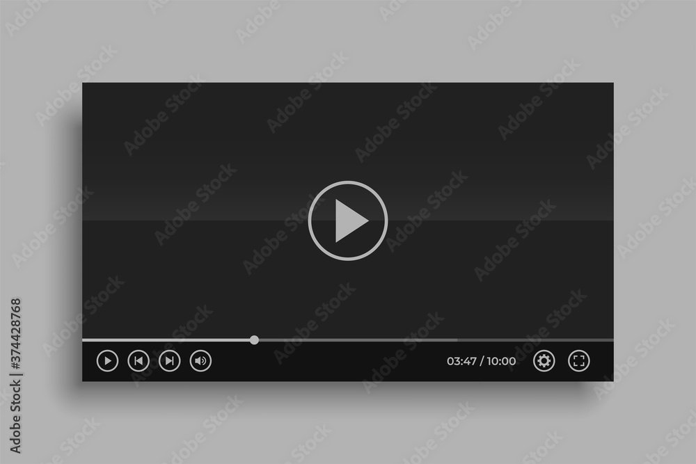 social media black video player mockup design social media black video player mockup design