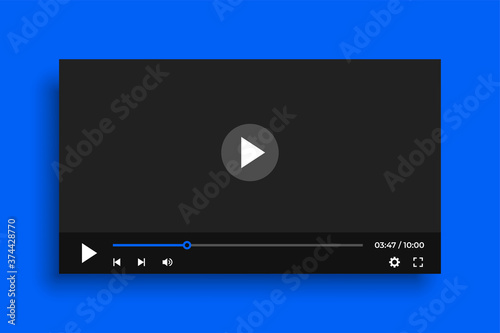 clean video player template with simple buttons photo