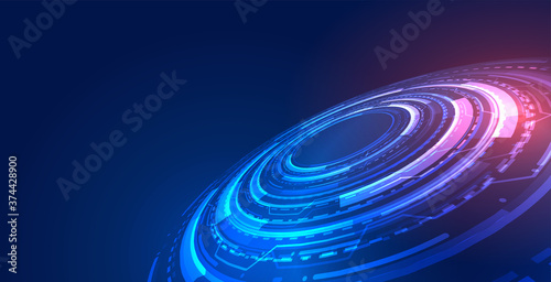 blue futuristic technology concept background with digital diagram