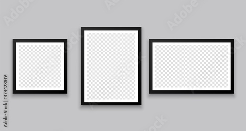 three gallery wall style photo frames in different sizes