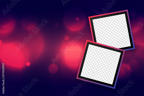 beautiful photoframes background with bokeh effect design