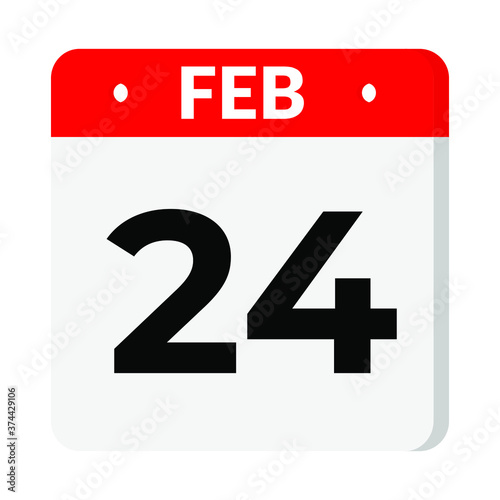 24 February calendar icon