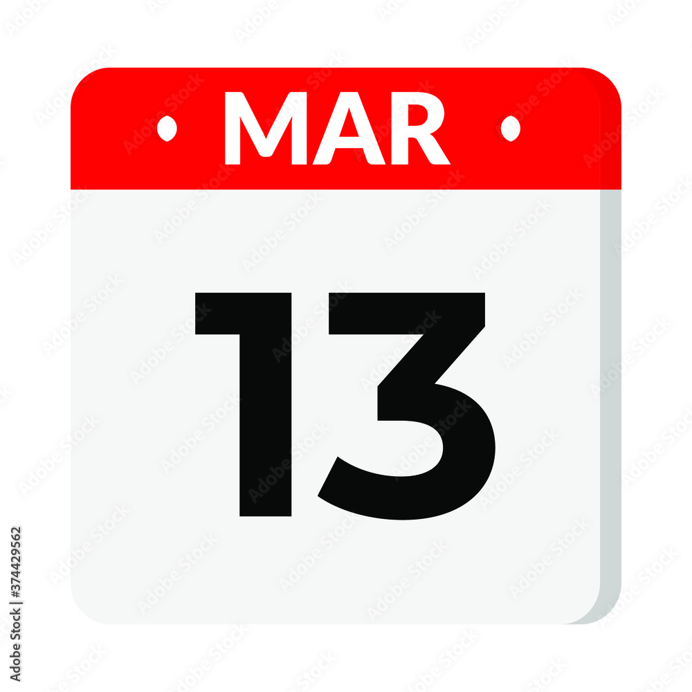 13 March calendar icon 13 March calendar icon