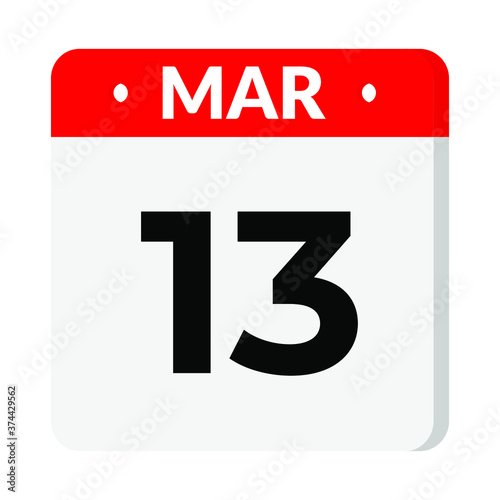 13 March calendar icon