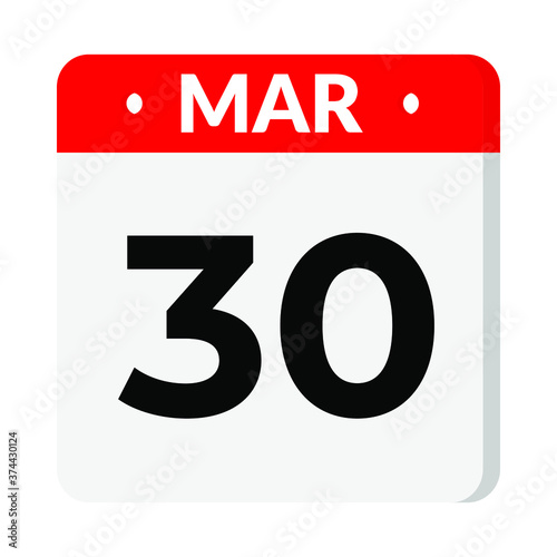 30 March caledar icon