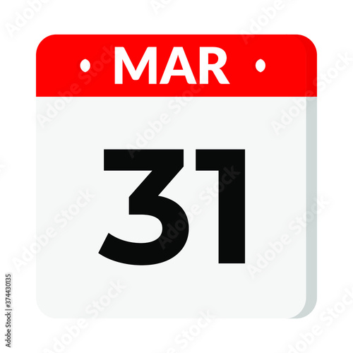 31 March calendar icon