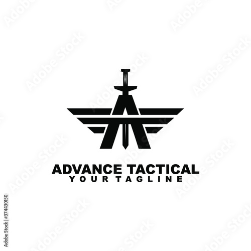 advance tactical initial a logo vector
