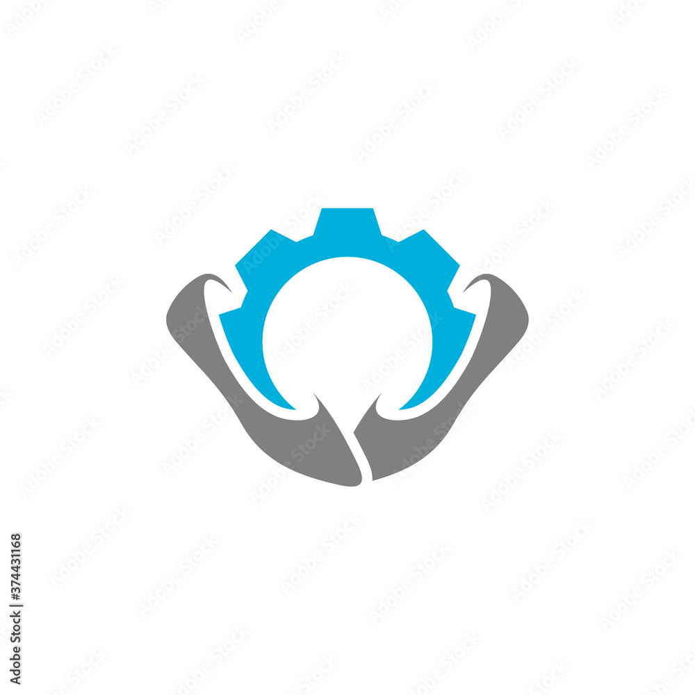 Shoes with Gear logo design concept vector template, Icon symbol, Design creative Shoes with Gear logo design concept vector template, Icon symbol, Design creative