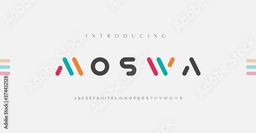 Minimal modern alphabet fonts. Typography minimalist urban digital fashion future creative logo font. vector illustration photo