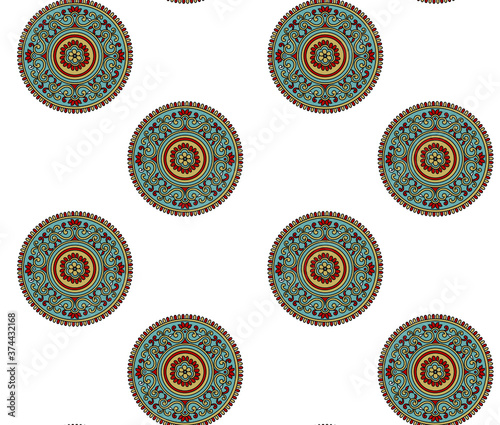 paisley  flower    Design pattern on white   background