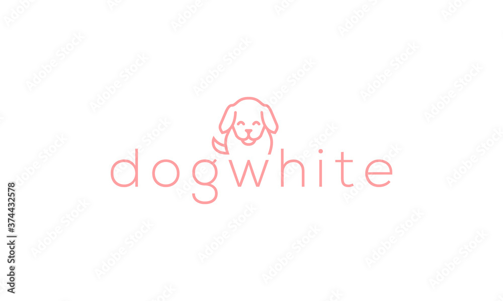 illustration vector graphic of abstract mark, word mark, simple, modern, minimalist, dog white logo design