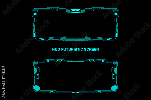 HUD Futuristic Scifi Wide Screen Monitor Element Technology Interface. Virtual Reality Frame UI Target View Display.