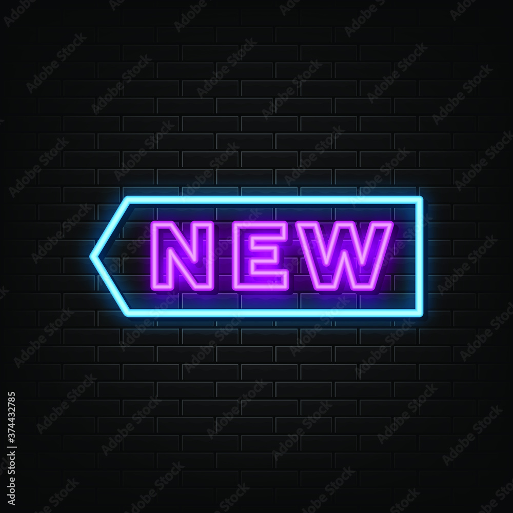 New neon signs vector. Design template neon sign New neon signs vector. Design template neon sign