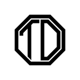 TO initial monogram logo, octagon shape, black color