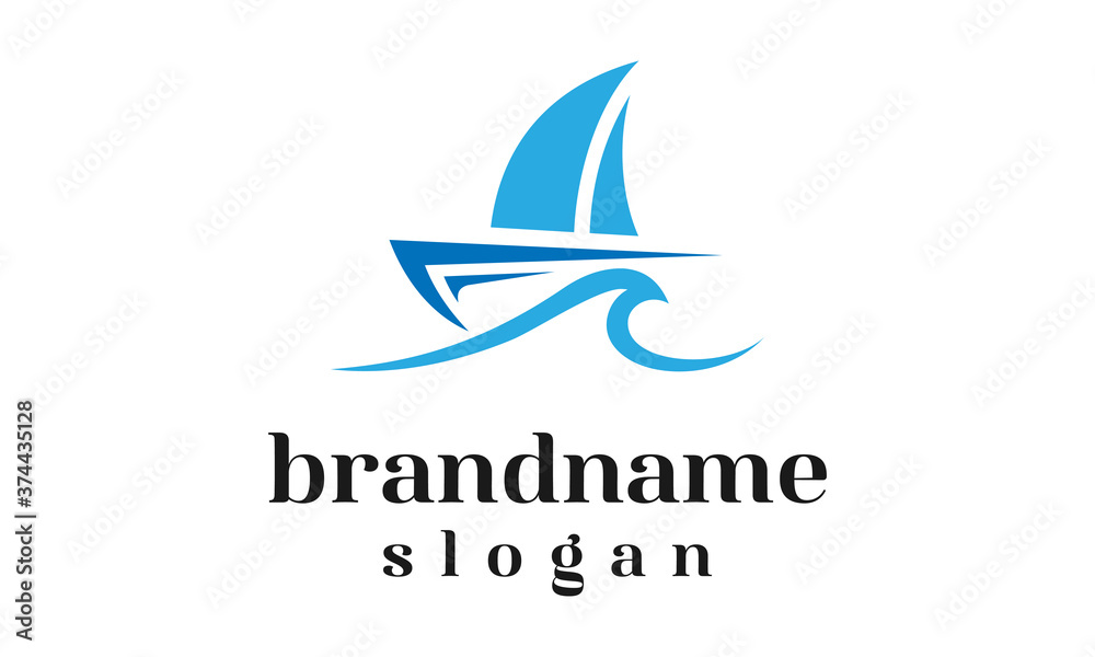 Ship wave logo design vector Ship wave logo design vector