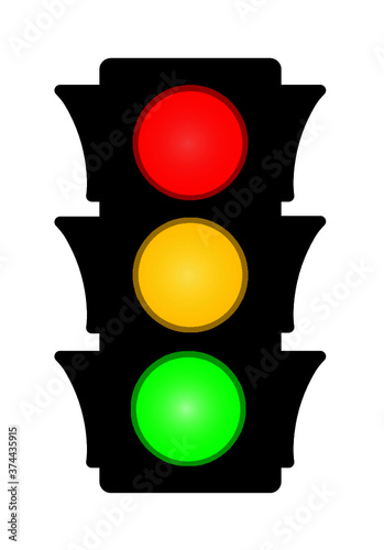 traffic light on a white background