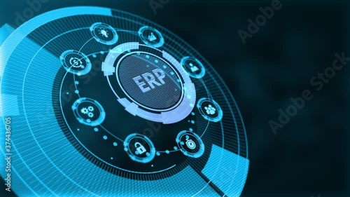 Business, Technology, Internet and network concept. Enterprise Resource Planning ERP corporate company management.