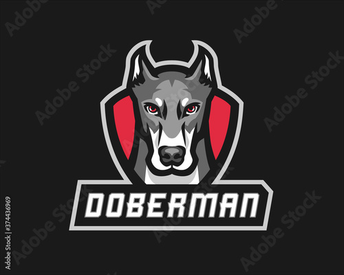 Leinwand Poster Doberman Logo Template