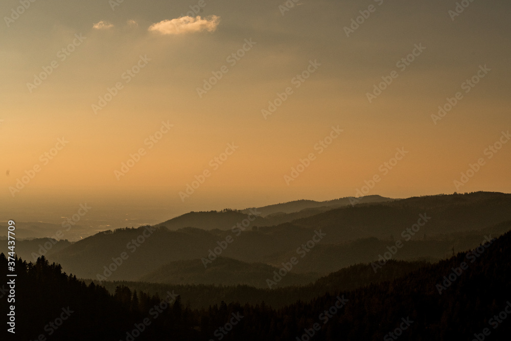 mountains and sunset mountains and sunset