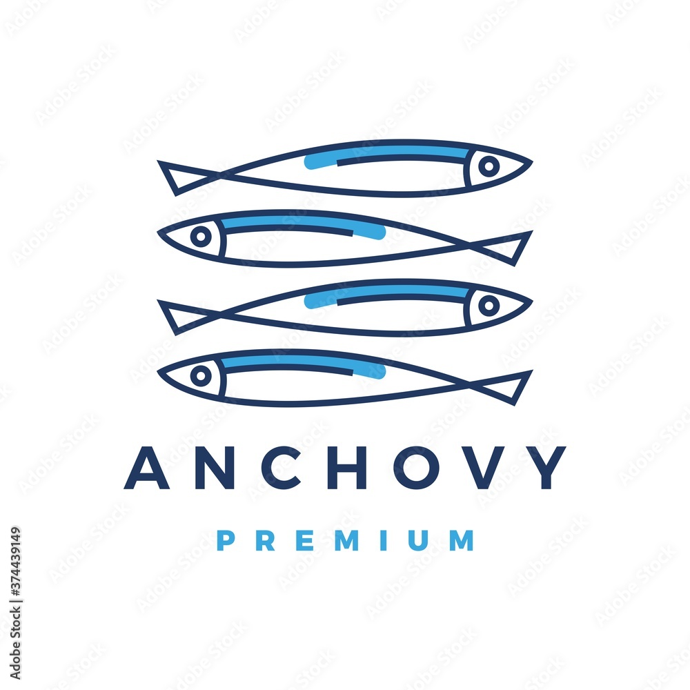 Fototapeta premium anchovy logo vector icon illustration