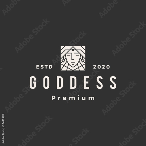 goddess hipster vintage logo vector icon illustration